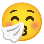 وجه يقبّل بعينين مغلقتين + وجه يعطس
