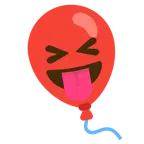 dil dışarıda ve gözler kapalı + balon