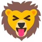 dil dışarıda ve gözler kapalı + aslan