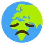 disappointed face + globe showing Europe-Africa