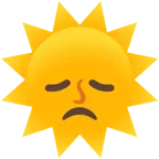 disappointed face + sun with face