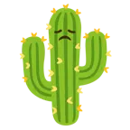 disappointed face + cactus