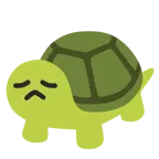 disappointed face + turtle