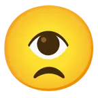 disappointed face + eye
