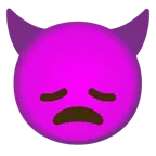 disappointed face + angry face with horns