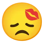 disappointed face + kiss mark