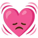 disappointed face + beating heart