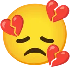disappointed face + broken heart
