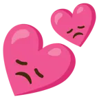 disappointed face + two hearts