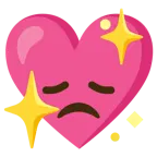 disappointed face + sparkling heart