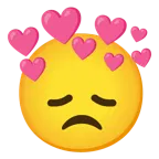 disappointed face + heart with arrow