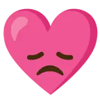 disappointed face + heart with ribbon