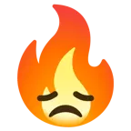 disappointed face + fire