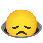 disappointed face + hole