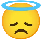 disappointed face + smiling face with halo