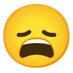 disappointed face + weary face
