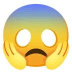 disappointed face + face screaming in fear