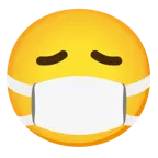 disappointed face + face with medical mask