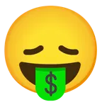 disappointed face + money-mouth face