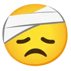 disappointed face + face with head-bandage