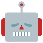 disappointed face + robot