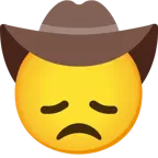 disappointed face + cowboy hat face