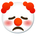 disappointed face + clown face