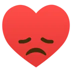 disappointed face + heart suit