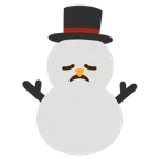 disappointed face + snowman without snow