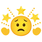 cara preocupada + estrella brillante