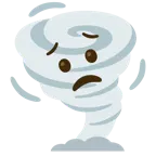 cara preocupada + tornado