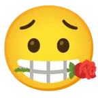 cara preocupada + rosa