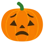 cara preocupada + calabaza de Halloween