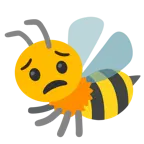 cara preocupada + abeja