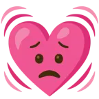 cara preocupada + corazón latiendo