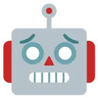 cara preocupada + robot