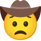 cara preocupada + cara con sombrero de vaquero