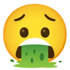 cara preocupada + cara vomitando
