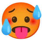 cara preocupada + cara con calor