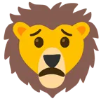 cara preocupada + león