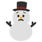 cara preocupada + muñeco de nieve