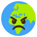 angry face + globe showing Europe-Africa