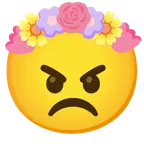 angry face + tulip