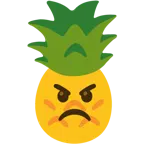 angry face + pineapple