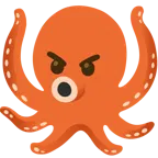 angry face + octopus
