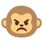 angry face + monkey face