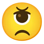angry face + eye