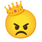 angry face + crown