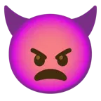 angry face + angry face with horns
