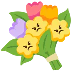 angry face + bouquet